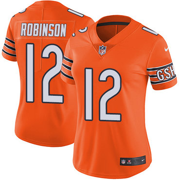 Nike Bears #12 Allen Robinson Orange Women's Stitched NFL Limited Rush Jersey