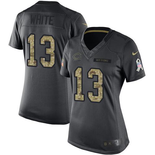 Nike Bears #13 Kevin White Black Women's Stitched NFL Limited 2016 Salute to Service Jersey