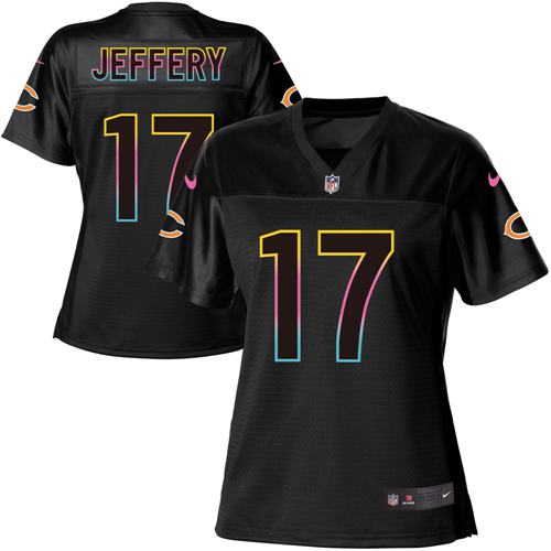 Nike Bears #17 Alshon Jeffery Black Women's NFL Fashion Game Jersey