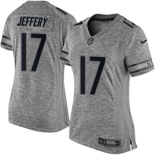 Nike Bears #17 Alshon Jeffery Gray Women's Stitched NFL Limited Gridiron Gray Jersey