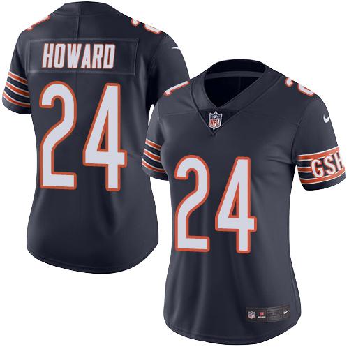 Nike Bears #24 Jordan Howard Navy Blue Team Color Women's Stitched NFL Vapor Untouchable Limited Jersey