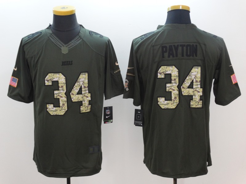Nike Bears #34 Walter Payton  Green Men's Stitched NFL Limited Salute To Service Jersey