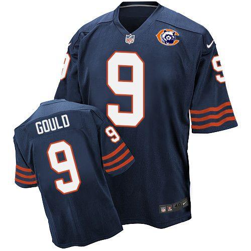 Nike Bears #9 Robbie Gould Navy Blue Throwback Men's Stitched NFL Elite Jersey