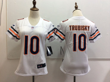 Nike Bears 10 Mitch Trubisky White Women Vapor Untouchable Player Limited Jersey
