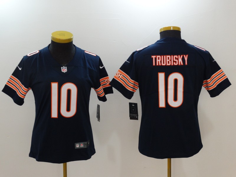 Nike Bears 10 Mitchell Trubisky Navy Women Vapor Untouchable Player Limited Jersey