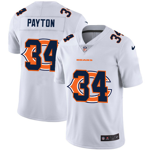 Nike Bears 34 Walter Payton White Shadow Logo Limited Jersey