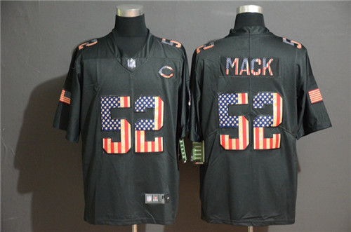 Nike Bears 52 Khalil Mack 2019 Black Salute To Service USA Flag Fashion Limited Jersey