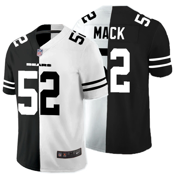 Nike Bears 52 Khalil Mack Black And White Split Vapor Untouchable Limited Jersey