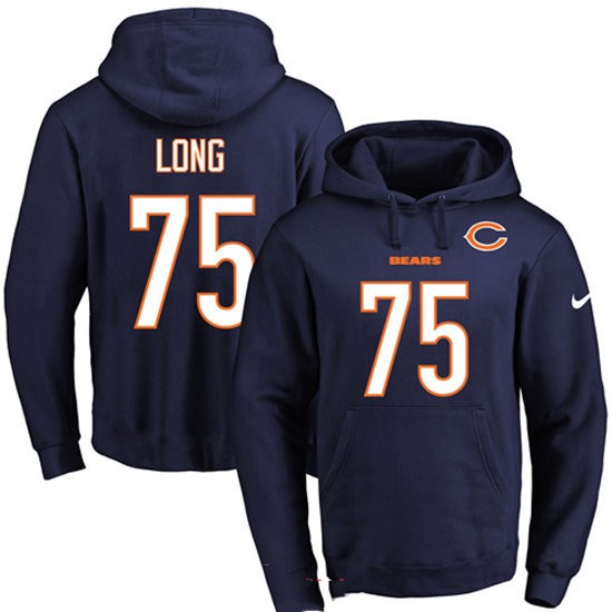 Nike Bears 75 Kyle Long Navy Men's Pullover Hoodie