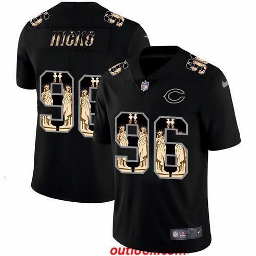 Nike Bears 96 Akiem Hicks Black Statue Of Liberty Limited Jersey