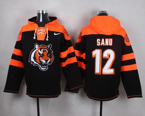 Nike Bengals #12 Mohamed Sanu Black Player Pullover NFL Hoodie
