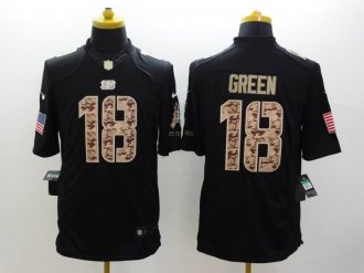 Nike Bengals #18 A.J. Green Black NFL Limited Salute to Service Jersey