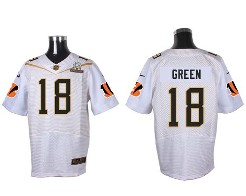 Nike Bengals #18 A.J. Green White 2016 Pro Bowl Men's Stitched NFL Elite Jersey