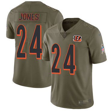 Nike Bengals #24 Adam Jones Olive Men's Stitched NFL Limited 2017 Salute To Service Jersey