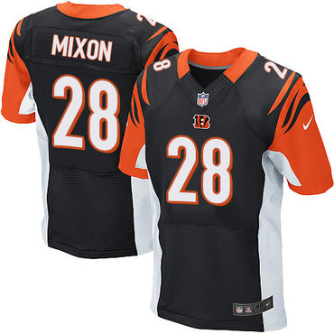 Nike Bengals #28 Joe Mixon Black Team Color Men's Stitched NFL Elite Jersey
