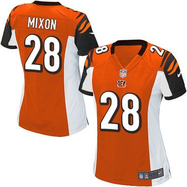 Nike Bengals #28 Joe Mixon Orange Alternate Women's Stitched NFL Elite Jersey