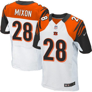 Nike Bengals #28 Joe Mixon White Men's Stitched NFL Elite Jersey