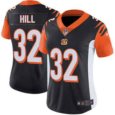 Nike Bengals #32 Jeremy Hill Black Team Color Women's Stitched NFL Vapor Untouchable Limited Jersey