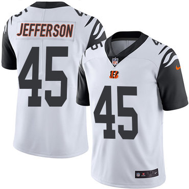 Nike Bengals #45 Malik Jefferson White Men's Stitched NFL Limited Rush Jersey