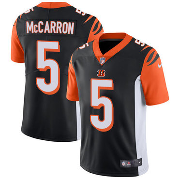 Nike Bengals #5 AJ McCarron Black Team Color Men's Stitched NFL Vapor Untouchable Limited Jersey