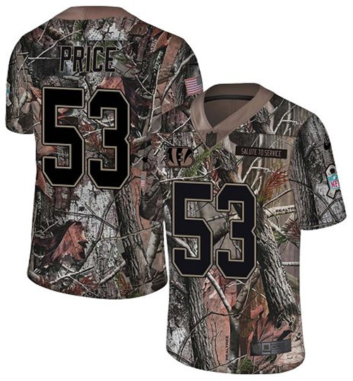 Nike Bengals #53 Billy Price Camo Men's Stitched NFL Limited Rush Realtree Jersey