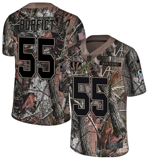 Nike Bengals #55 Vontaze Burfict Camo Men's Stitched NFL Limited Rush Realtree Jersey
