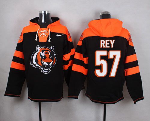 Nike Bengals #57 Vincent Rey Black Player Pullover NFL Hoodie
