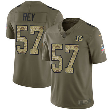 Nike Bengals #57 Vincent Rey Olive Camo Men's Stitched NFL Limited 2017 Salute To Service Jersey