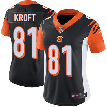 Nike Bengals #81 Tyler Kroft Black Team Color Women's Stitched NFL Vapor Untouchable Limited Jersey