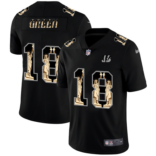 Nike Bengals 18 A.J. Green Black Statue Of Liberty Limited Jersey