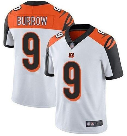 Nike Bengals 9 Joe Burrow White Black 2020 NFL Draft First Round Pick Vapor Untouchable Limited Jersey