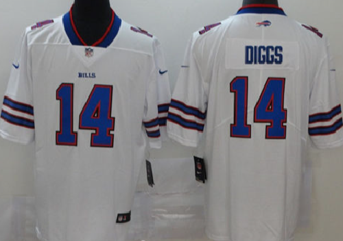 Nike Bills #14 Stefon Diggs  white Men's Stitched NFL 100th Season Vapor Untouchable Limited Jersey