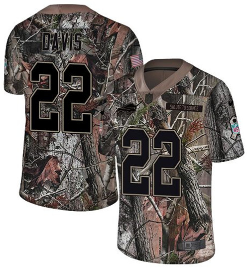 Nike Bills #22 Vontae Davis Camo Men's Stitched NFL Limited Rush Realtree Jersey