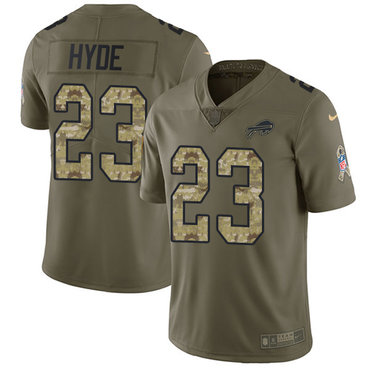 Nike Bills #23 Micah Hyde Olive Camo Men's Stitched NFL Limited 2017 Salute To Service Jersey
