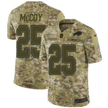 Nike Bills #25 LeSean McCoy Camo Youth Stitched NFL Limited 2018 Salute to Service Jersey