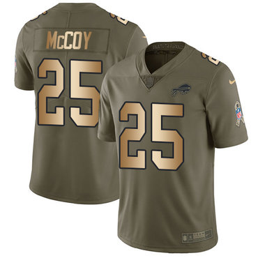 Nike Bills #25 LeSean McCoy Olive Gold Men's Stitched NFL Limited 2017 Salute To Service Jersey