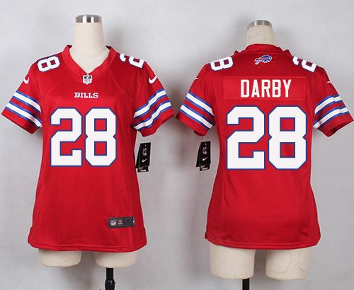 Nike Bills #28 Ronald Darby Red Women's Stitched NFL Limited Rush Jersey
