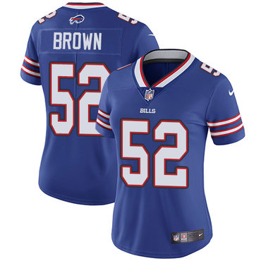 Nike Bills #52 Preston Brown Royal Blue Team Color Women's Stitched NFL Vapor Untouchable Limited Jersey