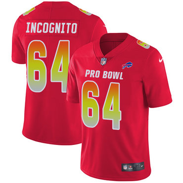Nike Bills #64 Richie Incognito Red Women's Stitched NFL Limited AFC 2018 Pro Bowl Jersey