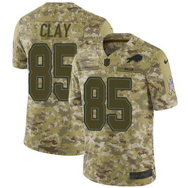 Nike Bills #85 Charles Clay Camo Men's Stitched NFL Limited 2018 Salute To Service Jersey