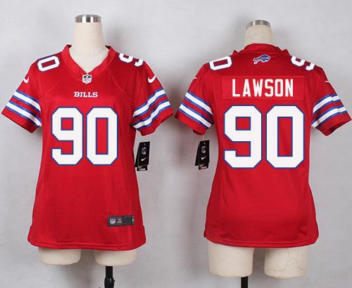 Nike Bills #90 Shaq Lawson Red Women's Stitched NFL Limited Rush Jersey