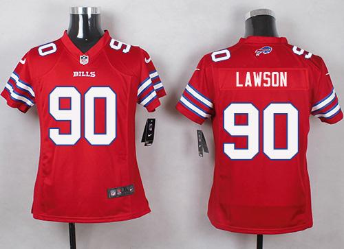 Nike Bills #90 Shaq Lawson Red Youth Stitched NFL Limited Rush Jersey