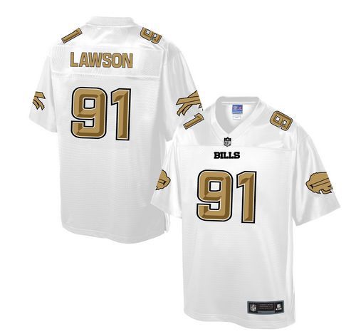 Nike Bills #91 Manny Lawson White Men's NFL Pro Line Fashion Game Jersey