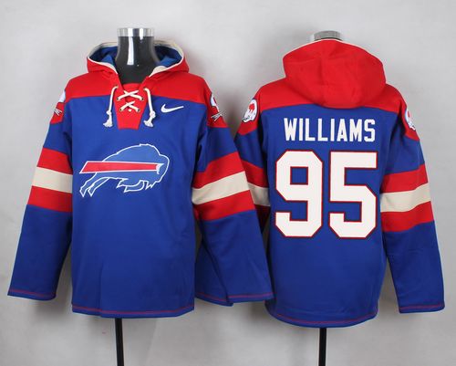 Nike Bills #95 Kyle Williams Royal Blue Player Pullover NFL hoodie