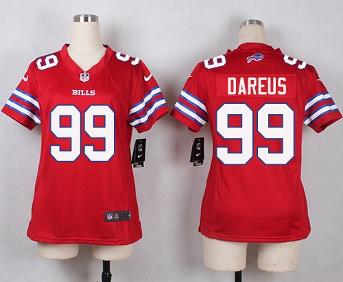 Nike Bills #99 Marcell Dareus Red Women's Stitched NFL Limited Rush Jersey