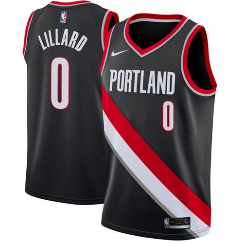 Nike Blazers #0 Damian Lillard Black NBA Swingman Jersey