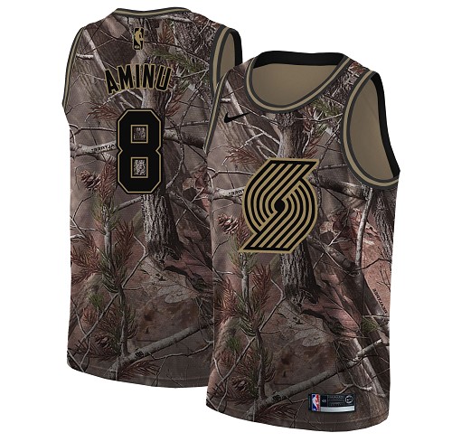 Nike Blazers #8 Al-Farouq Aminu Camo NBA Swingman Realtree Collection Jersey