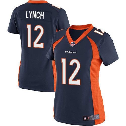 Nike Broncos #12 Paxton Lynch Blue Alternate Women's Stitched NFL New Limited Jersey