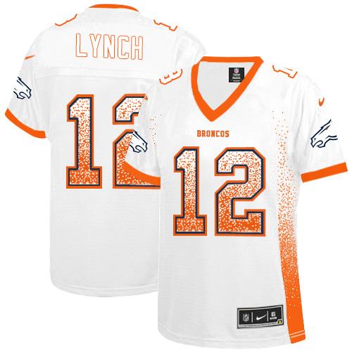 Nike Broncos #12 Paxton Lynch White Women's Stitched NFL Elite Drift Fashion Jersey