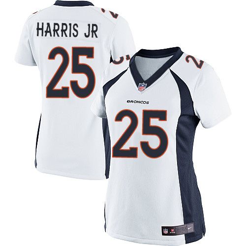 Nike Broncos #25 Chris Harris Jr White Women's Stitched NFL New Elite Jersey